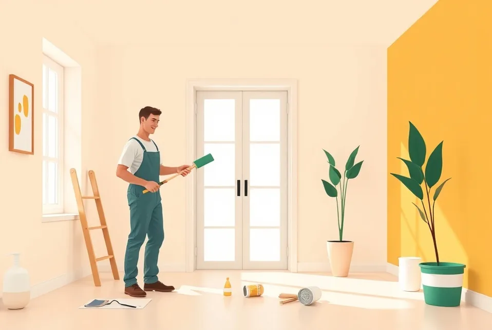 Intérieur rénové après travaux de peinture au Pontet